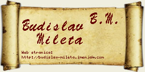 Budislav Mileta vizit kartica